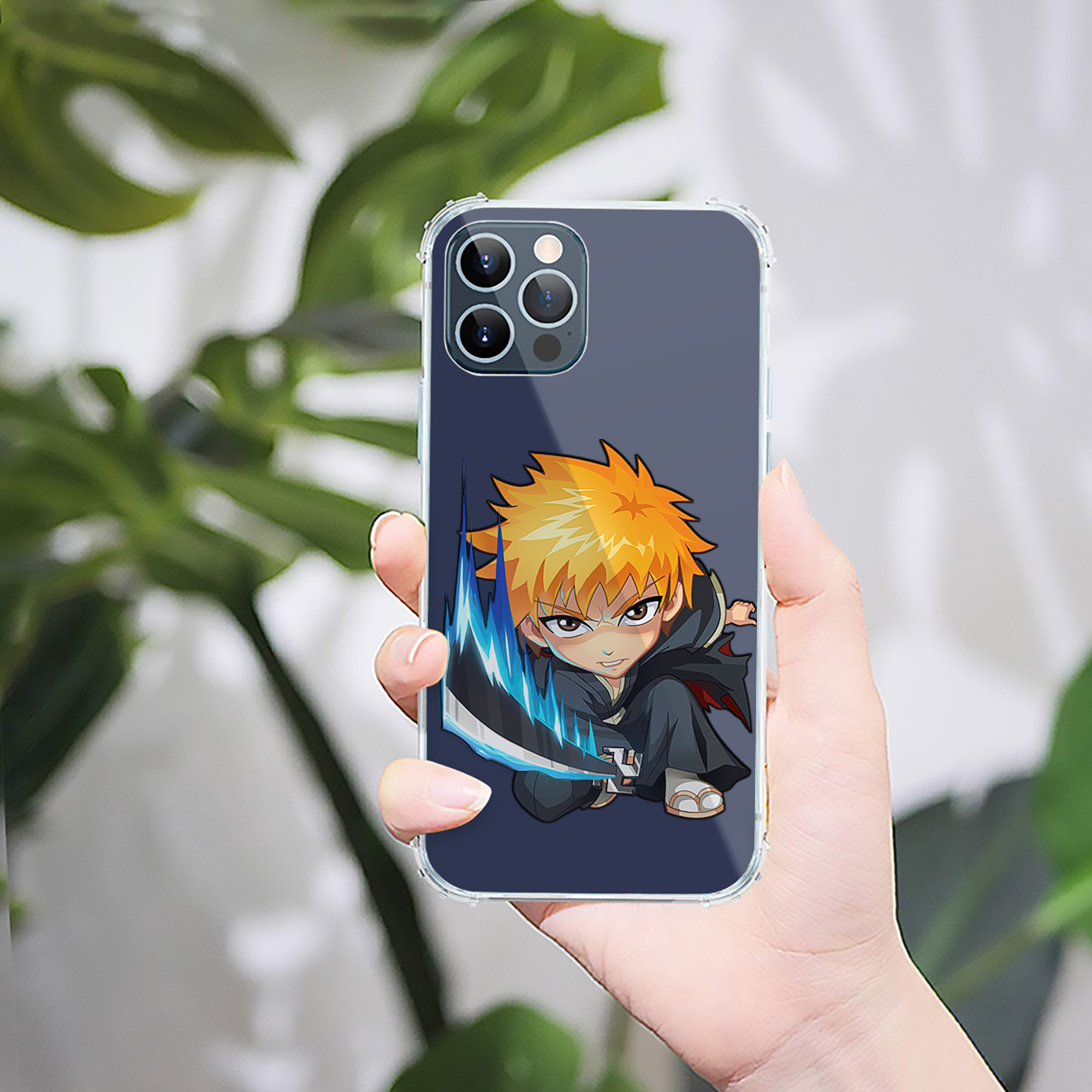 （画像用） ブリーチ 黒崎一護（くろさき いちご）BLEACH Kurosaki Ichigo 【iPhone 12シリーズ対応】透明スマホケース（クリアソフトケース）